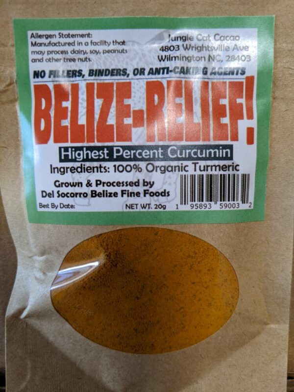 Belize Relief! - High Percentage Curcumin Organic Turmeric From Belize